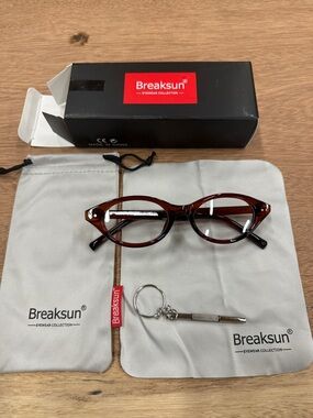 Breaksun‎ Tortoiseshell Oval Eyeglasses - Brown